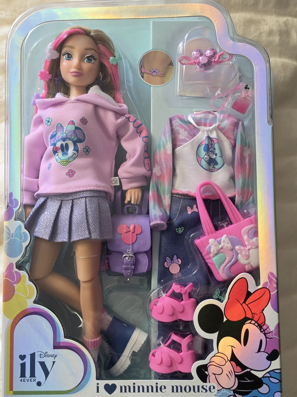 Disney Minnie Mouse Fashion Doll in Pink & Purple Outfit